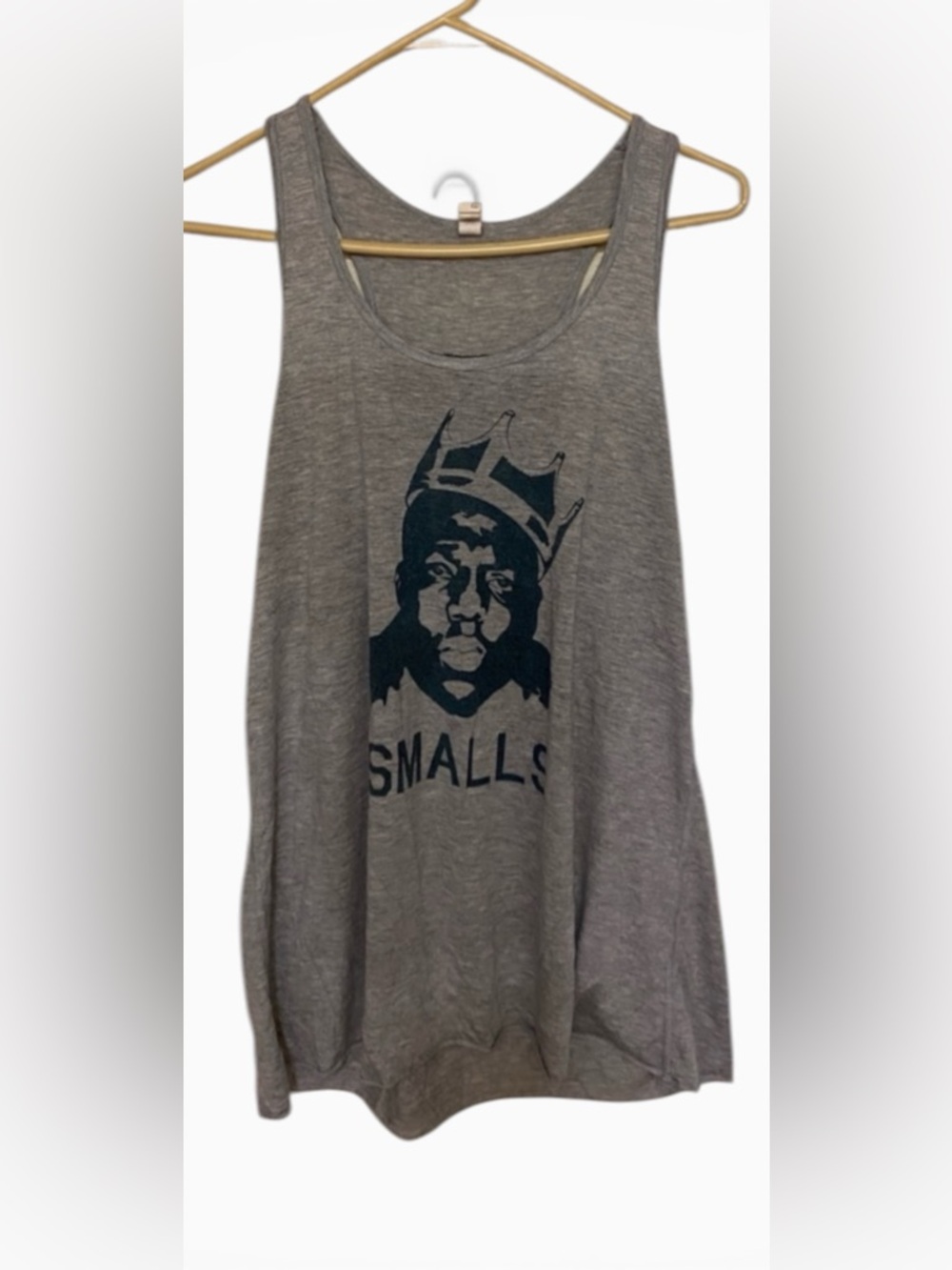 Gray Graphic Tank Top with 'Smalls' Print
